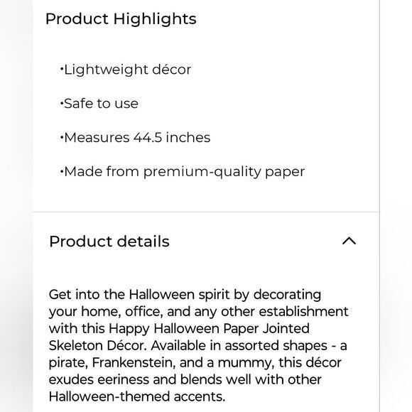 Lot of 2 Paper Jointed Halloween Character Decorations Skeleton Pirate Mummy New - Picture 15 of 15